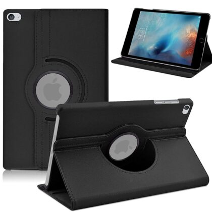TGK 360 Degree Rotating Leather Auto Sleep Wake Function Smart Case Cover Stand for iPad Mini 4 Cover 7.9 inch 2015 [Mini 4th Gen] A1538 A1550 (Black)