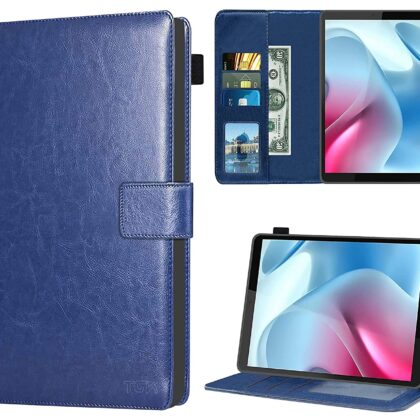 TGK Multi Protective Wallet Leather Flip Stand Case Cover for Motorola Tab G20 8 inch Tablet, Blue