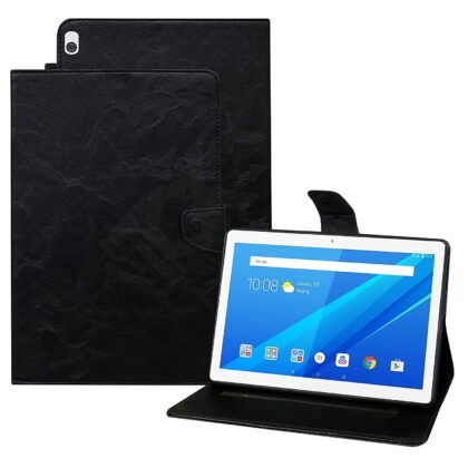 TGK Multipurpose Smart Stand Leather Flip Cover with Silicone Back Case For Lenovo Tab M10 X505X Cover TB-X505F TB-X505L TB-X505X TB-X605L TB-X605F – Black