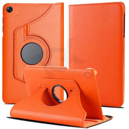 TGK 360 Degree Rotating Leather Smart Rotary Swivel Stand Case Cover for Oppo Pad Air 10.36 inch Tab (Orange)