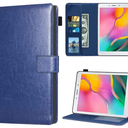 TGK Multi Protective Wallet Leather Flip Stand Case Cover for Samsung Galaxy Tab A 8.0 inch (2019) SM-T290, SM-T295, Blue