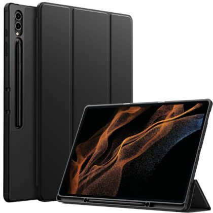 TGK Flip Cover for SAMSUNG Galaxy Tab S8 Ultra 14.6 inch (Black, Cases with Holder, Pack of: 1)