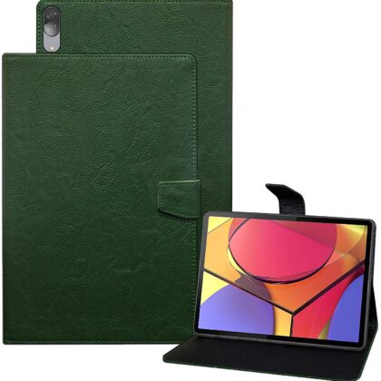 TGK Plain Design Leather Flip Stand Case Cover for Lenovo Tab P11 Pro 11.5 Inch Tablet 2020 Model (TB-J706F/J706L) (Green)