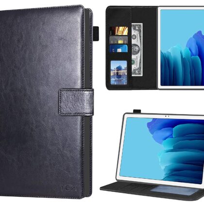 TGK Multi Protective Wallet Leather Flip Stand Case Cover for Samsung Galaxy Tab A7 10.4″ SM-T500/T505/T507, Black