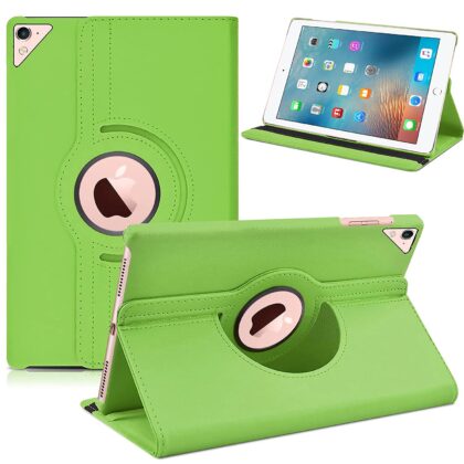 TGK 360 Degree Rotating Leather Auto Sleep Wake Function Smart Case Cover for iPad Pro 9.7 inch Cover (2016 Released) Model A1673 A1674 A1675 MLPX2HN/A MLPW2HN/A MLPY2HN/A MLYJ2HN/A – Green