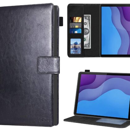TGK Multi Protective Wallet Leather Flip Stand Case Cover for Lenovo Tab M10 HD 2nd Gen TB-X306X / Smart Tab M10 HD 2nd Gen TB-X306F, Black