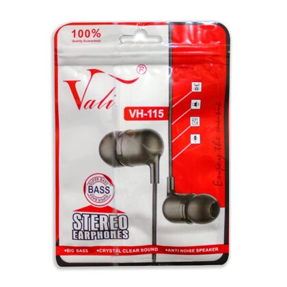 Vali VH115 in-Ear Wired Earphones with Mic & Anti Noise Speaker (Black)