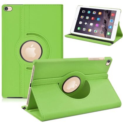 TGK 360 Degree Rotating Leather Auto Sleep Wake Function Smart Case Cover for iPad Air 2 Covers ipad 9.7 inch A1566, A1567 (2014 Launch) Green