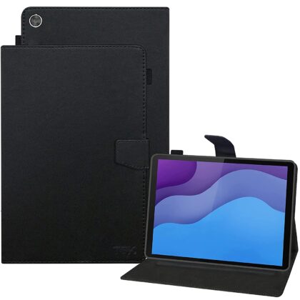 TGK Leather Flip Stand Case Cover for Lenovo Tab M10 HD 2nd Gen TB-X306X / Smart Tab M10 HD 2nd Gen TB-X306F with Pencil Holder, Black