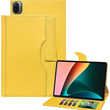TGK Multi-Angle with Viewing Stand Leather Flip Case Cover for Xiaomi Mi Pad 5 Cover 11 inch Tablet (Yellow)