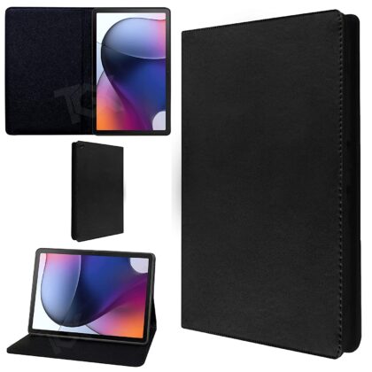 TGK Leather Soft TPU Back Flip Stand Case Cover for Motorola Moto Tab G62 10.6 inch Tablet (Black)