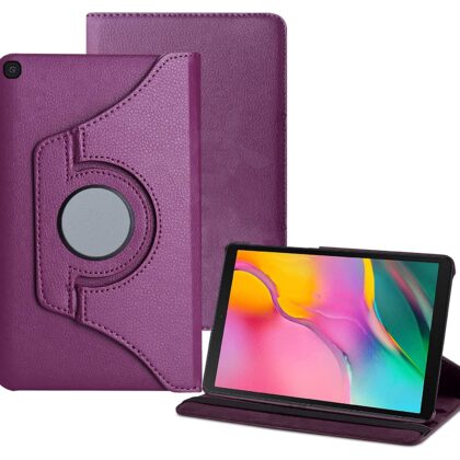 TGK 360 Degree Rotating Leather Stand Case Cover for Samsung Galaxy Tab A 10.1 Cover Model SM-T510 (Wi-Fi) SM-T515 (LTE) SM-T517 2019 Release – Purple