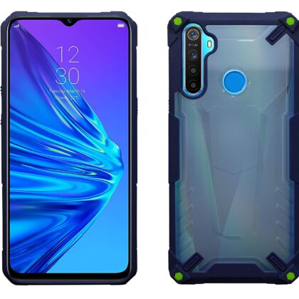 TGK Protective Hybrid Hard Pc with Shock Absorption Bumper Corners Back Case Cover Compatible for Realme 5, Realme 5s, Realme 5i (Dark Blue)