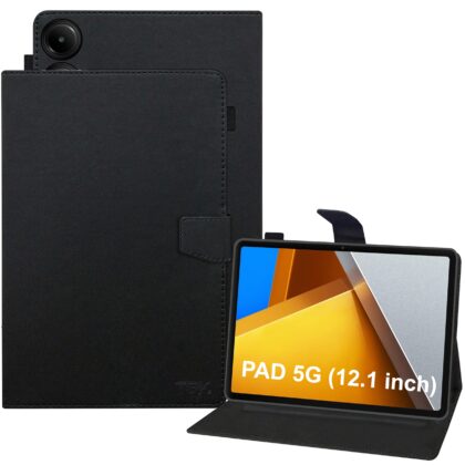 TGK Flip Cover for Poco Pad 12.1 inch Tablet (Black, Cases with Holder, Pack of: 1)