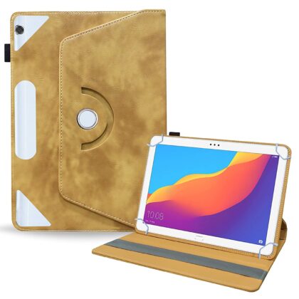 TGK Rotating Leather Flip Stand Case for Honor Pad 5 10.1 Tablet Cover (Desert Brown)