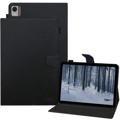 TGK Leather Flip Stand Case Cover for Nokia Tab T21 10.36 inch Tablet, Black
