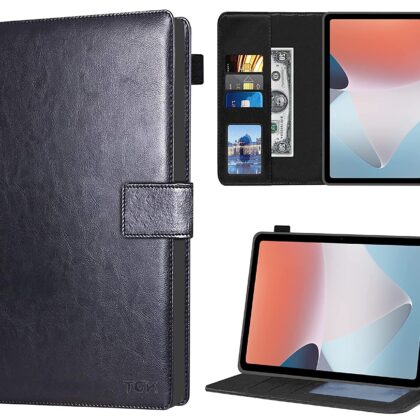 TGK Multi Protective Wallet Leather Flip Stand Case Cover for Oppo Pad Air 10.36 inch Tablet, Black