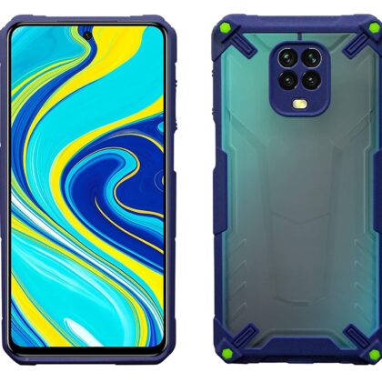 TGK Protective Hybrid Hard Pc with Shock Absorption Bumper Corners Back Case Cover Compatible for Redmi Note 9 Pro / Pro Max / Poco M2 Pro (Dark Blue)