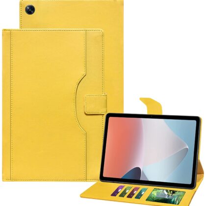TGK Multi-Angle with Viewing Stand Leather Flip Case Cover for Oppo Pad Air 10.36 inch Tab (Yellow)