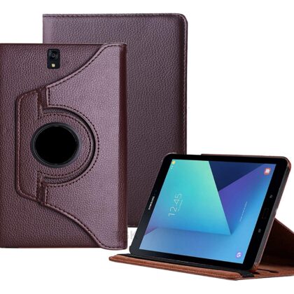 TGK 360 Degree Rotating Leather Case Cover for Samsung Galaxy Tab S3 9.7 inch (SM-T820/T825/T827) 2017 Release (Brown)