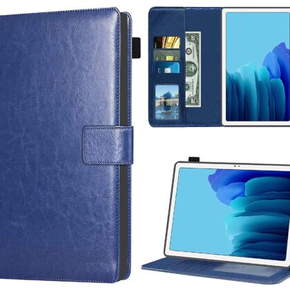 TGK Multi Protective Wallet Leather Flip Stand Case Cover for Samsung Galaxy Tab A7 10.4″ SM-T500/T505/T507, Blue