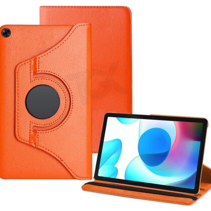 TGK 360 Degree Rotating Leather Stand Case Cover for Realme Pad 10.4 inch – Orange