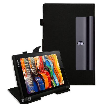 TGK Leather Flip Stand Cover with TPU Back Case for Lenovo Yoga Tab 3 8 inch Tablet [Model Number: YT3-850M, YT3-850F, YT3-850L] Black