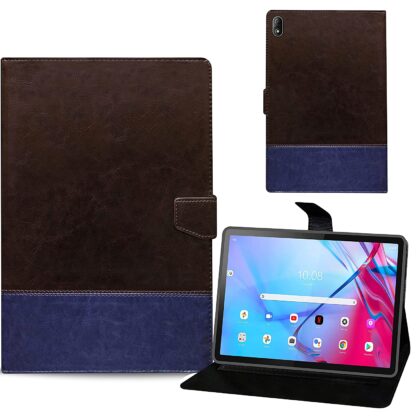 TGK Dual Color Leather Flip Stand Case Cover for Lenovo Tab P11 5G FHD 11 inch (27.94 cm) Tablet (Dark Brown, Blue)