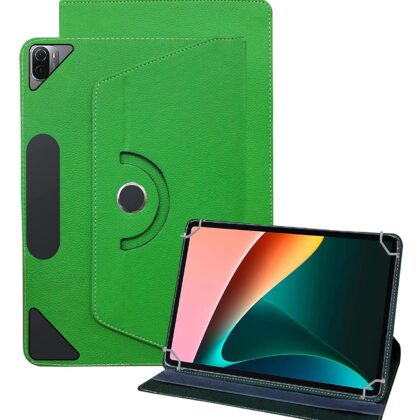TGK Universal 360 Degree Rotating Leather Rotary Swivel Stand Case Cover for Xiaomi Mi Pad 5 11″ inch Tablet (Green)