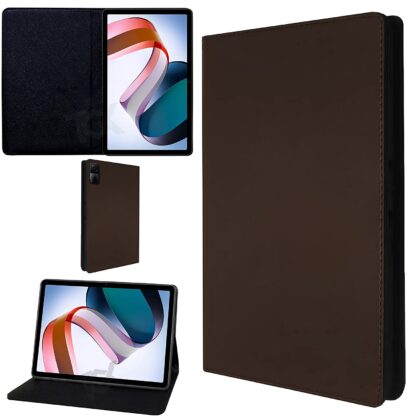 TGK Leather Soft TPU Back Flip Stand Case Cover for Redmi Pad 10.61 inch Tablet with Precise Cutouts (Brown)