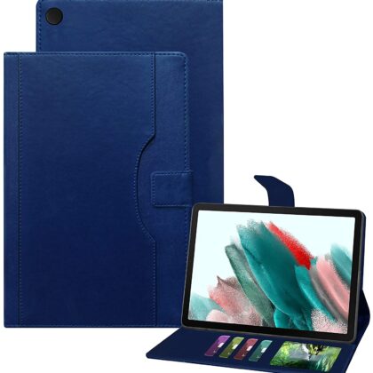 TGK Multi-Angle with Viewing Stand Leather Flip Case Cover for Samsung Galaxy Tab A8 10.5 inch [SM-X200/X205/X207] 2022 (Dark Blue)