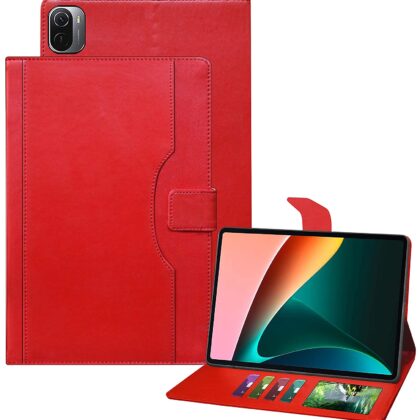 TGK Multi-Angle with Viewing Stand Leather Flip Case Cover for Xiaomi Mi Pad 5 Cover 11 inch Tablet (Red)