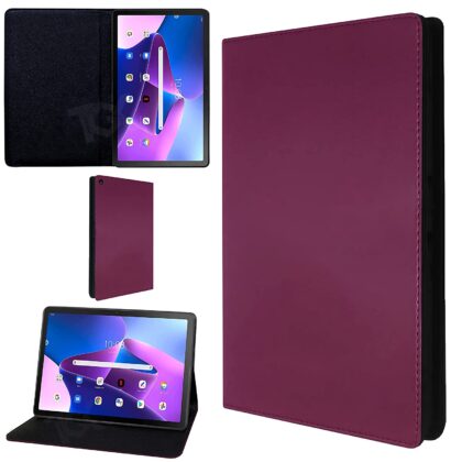 TGK Leather Soft TPU Back Flip Stand Case Cover for Lenovo Tab M10 FHD Plus (3rd Gen) 10.6 inch Tablet TB125FU / TB128XU with Precise Cutouts (Violet)