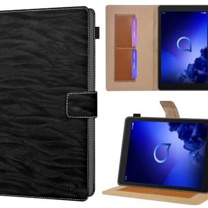 TGK Multi Protective Leather Case with Viewing Stand and Card Slots Flip Cover Compatible for Alcatel 3T 10 (10 inch) 2019 Released (Pattern 1)