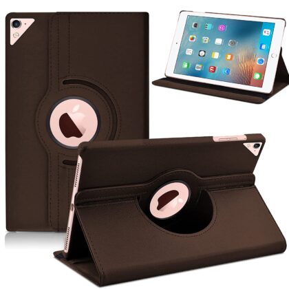 TGK 360 Degree Rotating Leather Auto Sleep Wake Function Smart Case Cover for iPad Pro 9.7 inch Cover (2016 Released) Model A1673 A1674 A1675 MLPX2HN/A MLPW2HN/A MLPY2HN/A MLYJ2HN/A (Brown)
