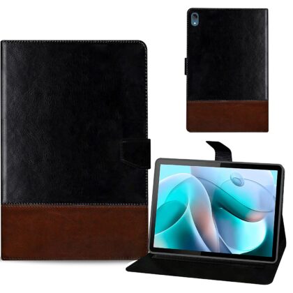 TGK Dual Color Leather Flip Stand Case Cover for Motorola Moto Tab G70 LTE 11 inch Tablet (Black, Brown)