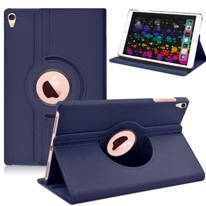TGK 360 Degree Rotating Leather Auto Sleep Wake Function Smart Case Cover for iPad PRO 10.5 inch (2017) (A1701/A1709) (Dark Blue)