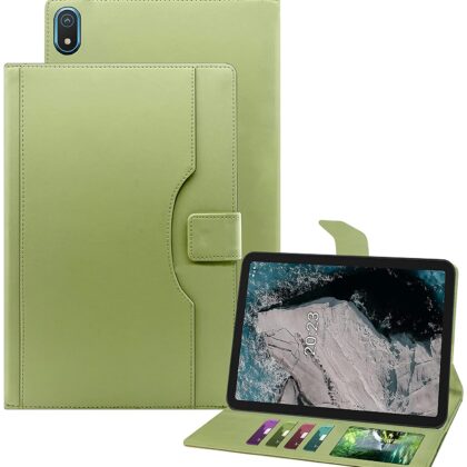 TGK Multi-Angle with Viewing Stand Leather Flip Case Cover for Nokia T20 Tab 10.36 Inch 2021 Model TA-1392 TA-1394 TA-1397 / Nokia Tab T20 10.4 inch Tablet (Mint Green)
