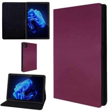 TGK Leather Stand Flip Case Cover for Itel PAD ONE 10.1 inch Tablet (Violet)