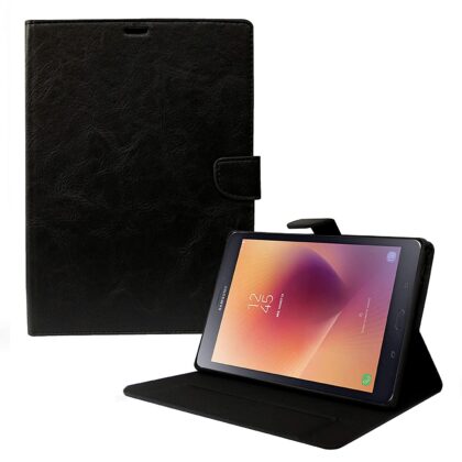 TGK Multipurpose Smart Stand Leather Flip Cover with Silicone Back Case for Samsung Galaxy Tab A 8 inch Cover Model SM-T380 / SM-T385 (2017 Release Tablet) Black