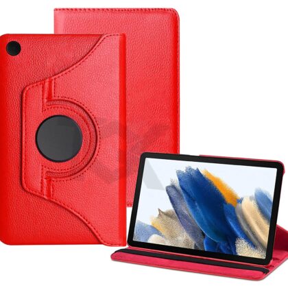 TGK 360 Degree Rotating Leather Stand Case Cover for Samsung Galaxy Tab A8 10.5 Cover 2022 [Model: SM-X200 / SM-X205 / SM-X207] Red
