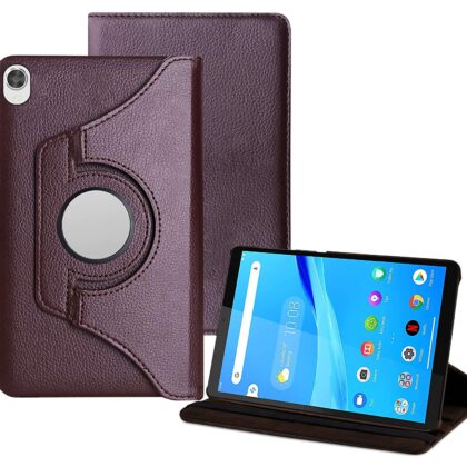 TGK 360 Degree Rotating Leather Stand Case Cover for Lenovo Tab M8 HD / M8 2nd Gen FHD / Tab M8 HD 3rd Gen 8 inch TB-8505 X/F/N/FS TB-8506X TB-8705F/N, Brown