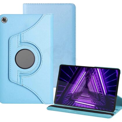 TGK 360 Degree Rotating Leather Stand Case Cover for Lenovo Tab M10 FHD Plus (1st 2nd Gen) TB-X606V / TB-X606F / TB-X606X 10.3 inch – Sky Blue