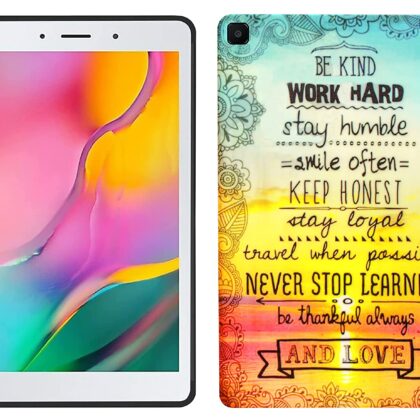 TGK Printed Classic Design Soft Silicon Back Cover for Samsung Galaxy Tab A 8 inch Cover Model SM-T290, SM-T295, SM-T297 (2019 Released) (Work Hard Pattern)