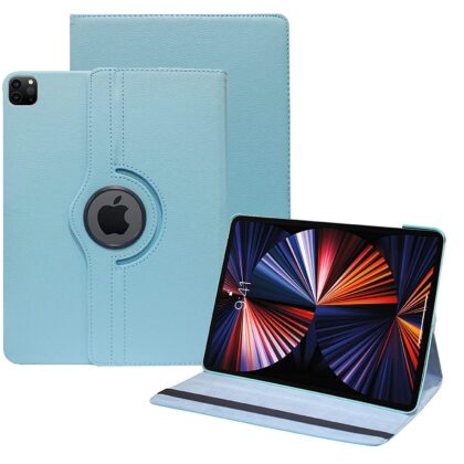 TGK 360 Degree Rotating Leather Smart Rotary Swivel Stand Case Cover Compatible for New iPad Pro 12.9 inch 2021 Release (5th Generation) (Sky Blue)