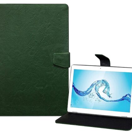 TGK Plain Design Leather Flip Stand Case Cover for Acer One 10 T8-129L Tablet 10.1 Inch (Green)