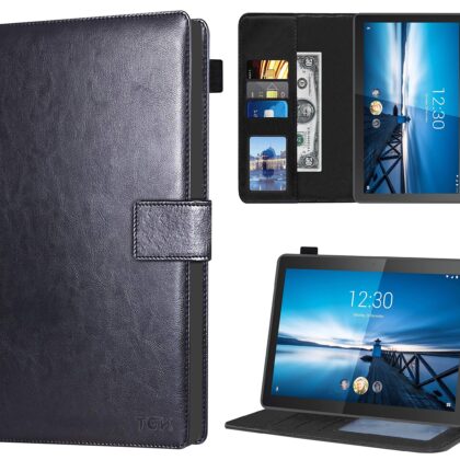 TGK Multi Protective Wallet Leather Flip Stand Case Cover for Lenovo M10 FHD REL Tablet 10.1″ TB-X605FC/X605LC 20.65 cm, Black