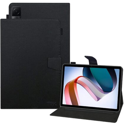 TGK Leather Flip Stand Case Cover for Redmi Pad 10.61 inch Tablet with Stylus Holder, Black