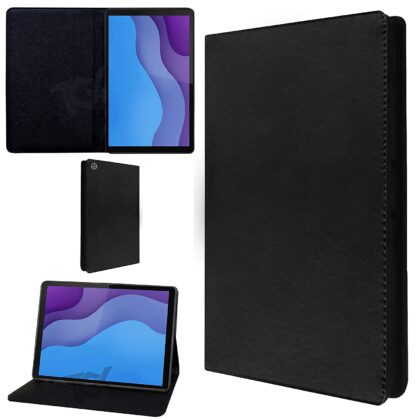 TGK Leather Soft TPU Back Flip Stand Case Cover for Lenovo Tab M10 HD 2nd Gen TB-X306X / Smart Tab M10 HD 2nd Gen TB-X306F with Precise Cutouts (Black)