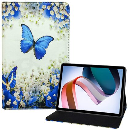 TGK Printed Classic Design with Viewing Stand Leather Flip Case Cover for Redmi Pad 10.61 inch Tablet with Precise Cutouts (Butterfly & Flowers)